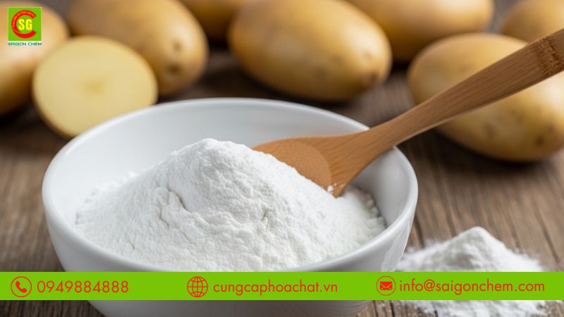 Tinh bột khoai t&acirc;y trắng mịn, dễ sử dụng