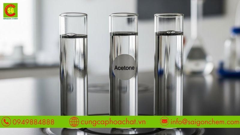 So s&aacute;nh acetone với c&aacute;c dung m&ocirc;i kh&aacute;c