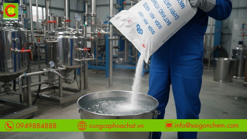 Hướng dẫn c&aacute;ch sử dụng h&oacute;a chất Soda Ash Light hiệu quả