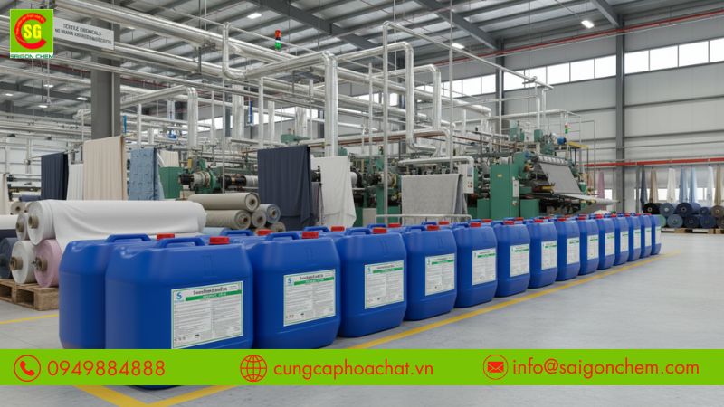T&aacute;c dụng oxy gi&agrave; c&ocirc;ng nghiệp trong dệt nhuộm