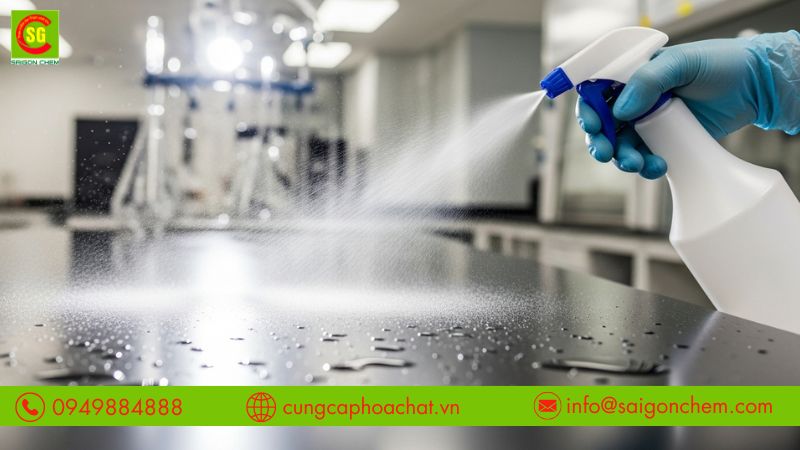Khử tr&ugrave;ng bề mặt gi&uacute;p kiểm so&aacute;t vi sinh trong sản xuất