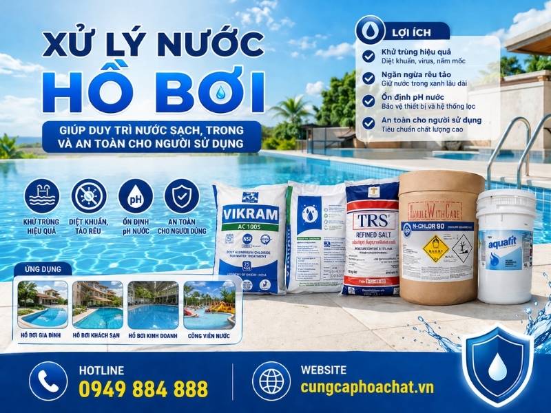 Xử l&yacute; nước hồ bơi gi&uacute;p duy tr&igrave; nước sạch, trong v&agrave; an to&agrave;n cho người sử dụng