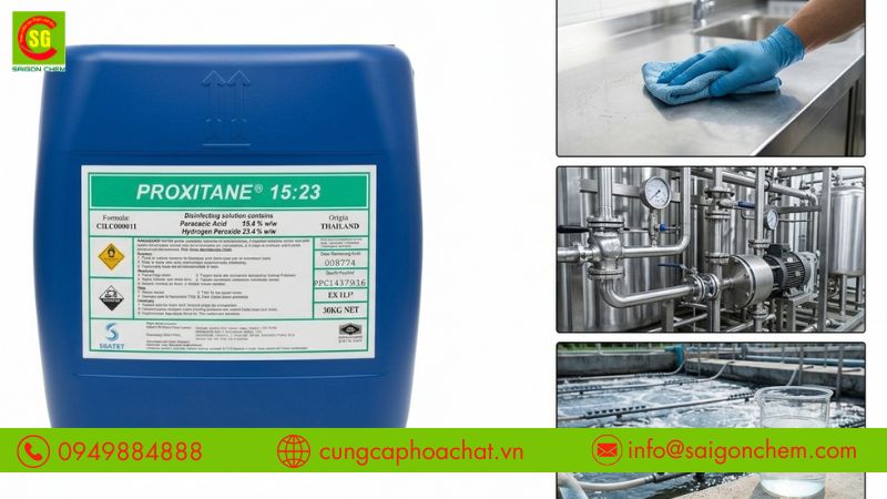 Ứng dụng Proxitane 15:23 trong xử l&yacute; nước v&agrave; khử tr&ugrave;ng