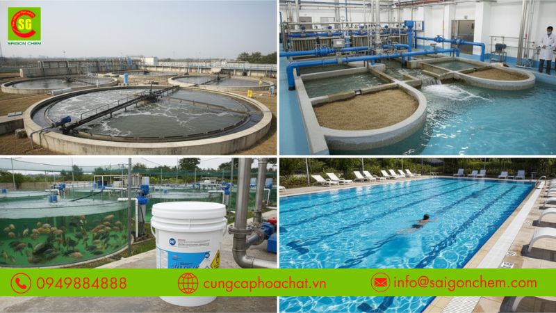 Chlorine Hi-Chlon 70% Nhật xử l&yacute; nước sinh hoạt, bể bơi v&agrave; ao nu&ocirc;i