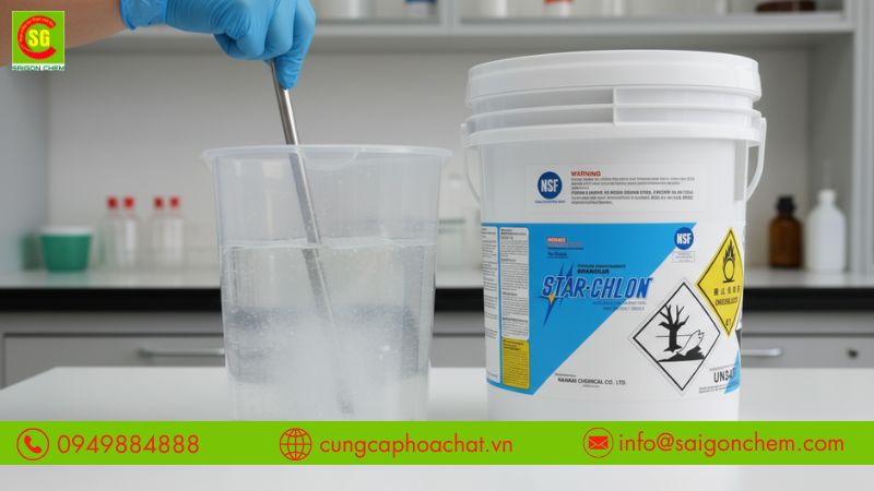 Sử dụng Clorin Nhật 70% đ&uacute;ng kỹ thuật đảm bảo an to&agrave;n