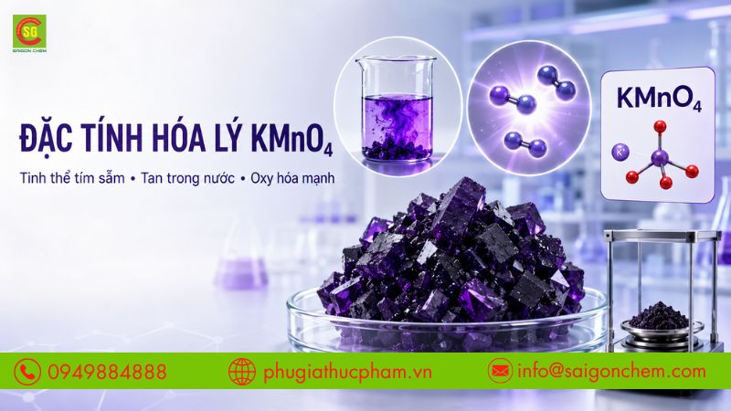 Các đặc tính hóa lý nổi bật của thuốc tím KMnO4.