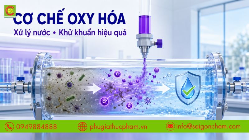 Cơ chế oxy hóa giúp xử lý nước và khử khuẩn hiệu quả.