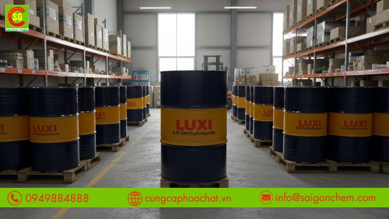 DMF c&oacute; nhiệt độ s&ocirc;i cao v&agrave; tan tốt trong nước